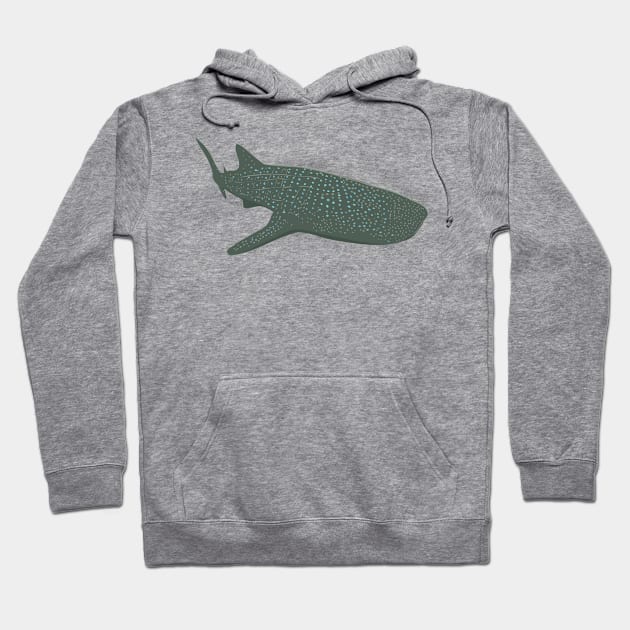 Whale Shark Swimming Front WPA Art Hoodie by patrimonio